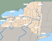 New York State - Rivers and Lakes Map