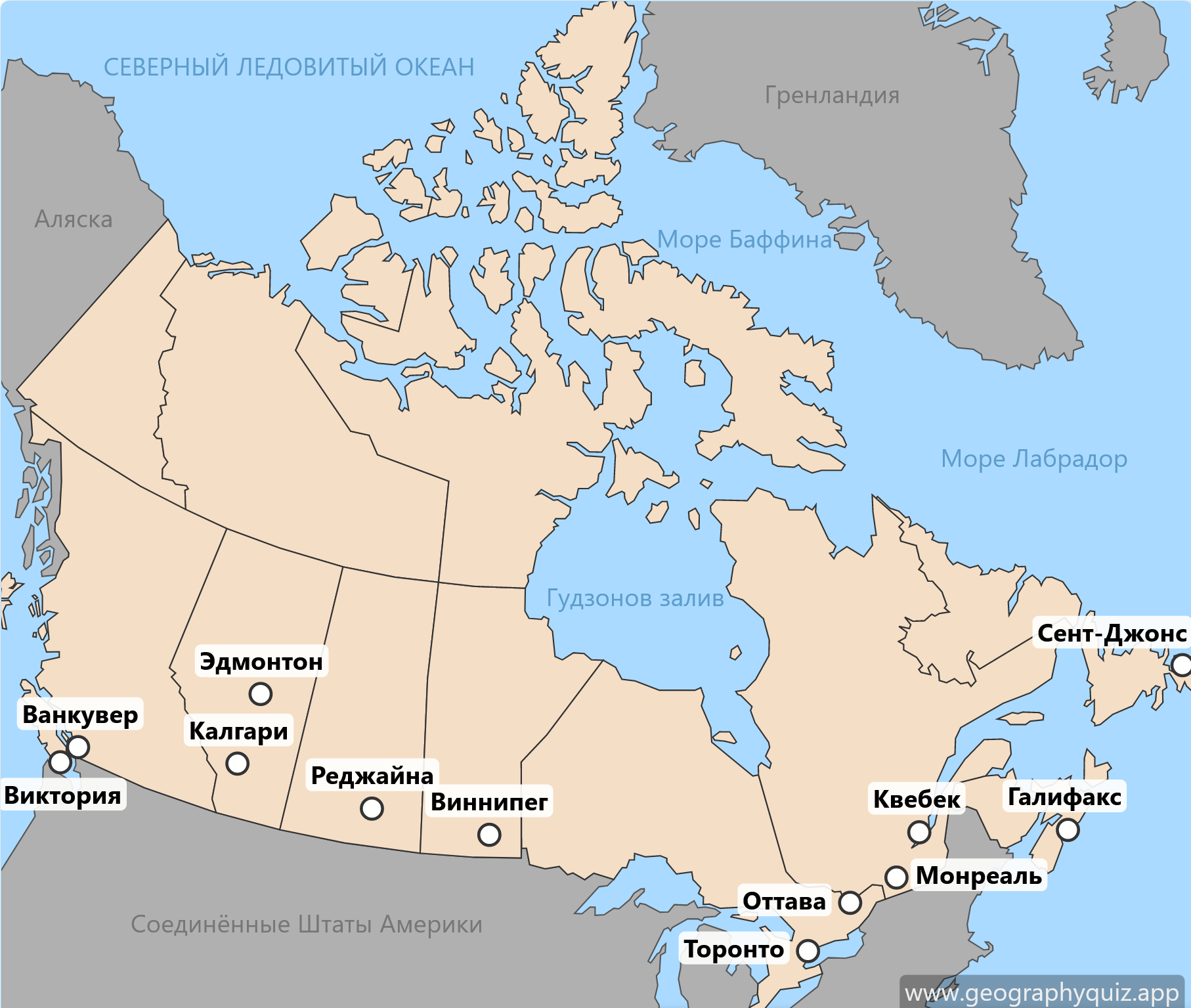Maps Of Canada Largest Cities Geographyquiz app