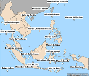 Carte du Asie du Sud-Est - Corps d